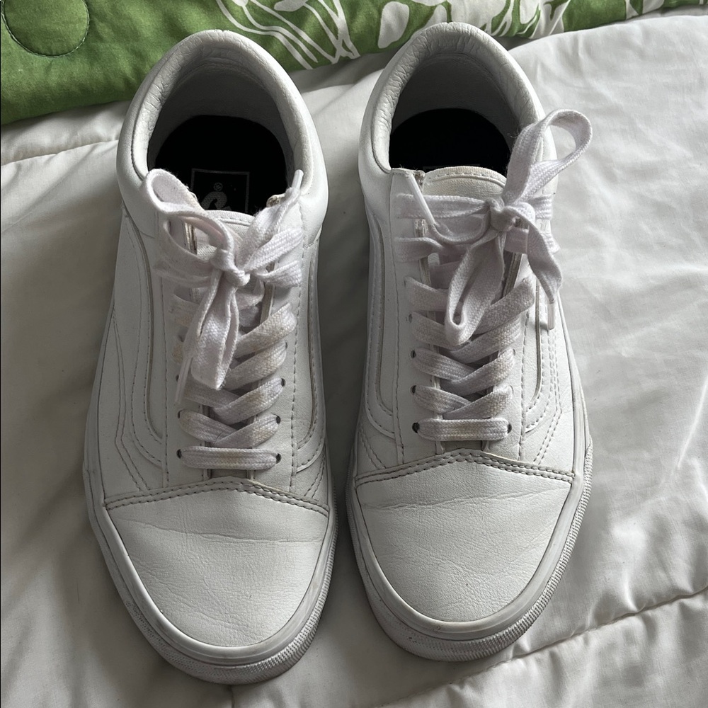 Vans White Lace-Up Sneakers